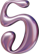 Pressed Molten Metallic Number Five